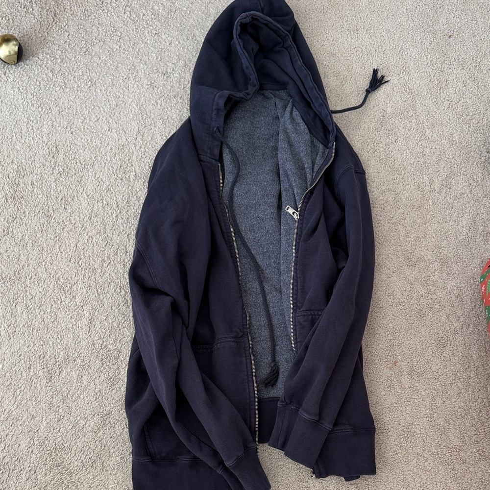 Brandy Melville Navy Zip-Up Hoodie